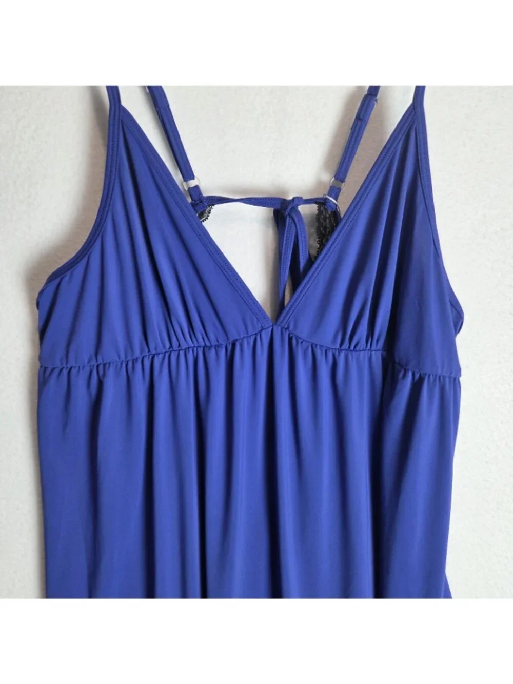 NWT Y2K Coquette Silky Lace Ekouaer Lingerie Large Blue Romantic Fairycore Girly